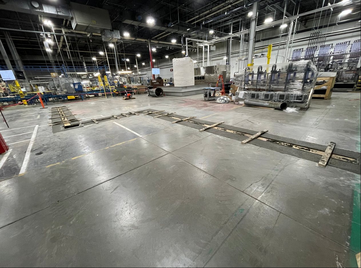 Industrial manufacturing plant floor